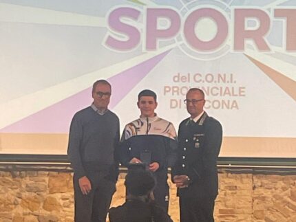 Alessio Piergigli premiato alla Festa dello Sport di Ancona