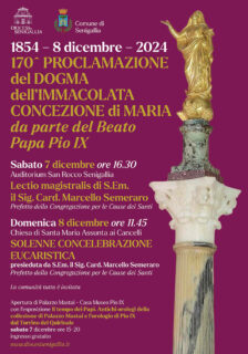 Celebrazione del 170° proclamazione del Dogma dell’Immacolata Concezione di Maria