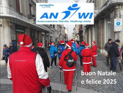 Camminata Babbi Natale dell'associazione Nordic Walking ANWI