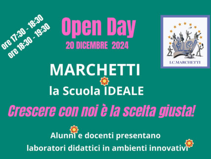 Scuola Marchetti - Open Day il 20 dicembre 2024