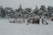 Senigallia, parco della Pace sotto la neve