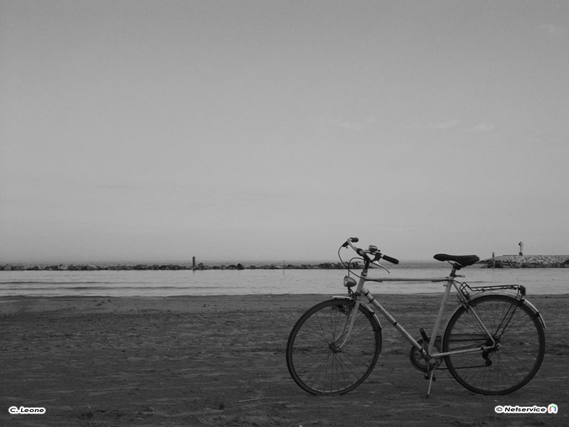 11/03/2010 - Senigallia, bicicletta in spiaggia